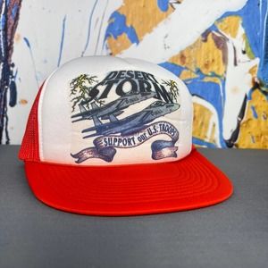 vtg '90s Desert Storm Support Our Troops Air Force trucker hat